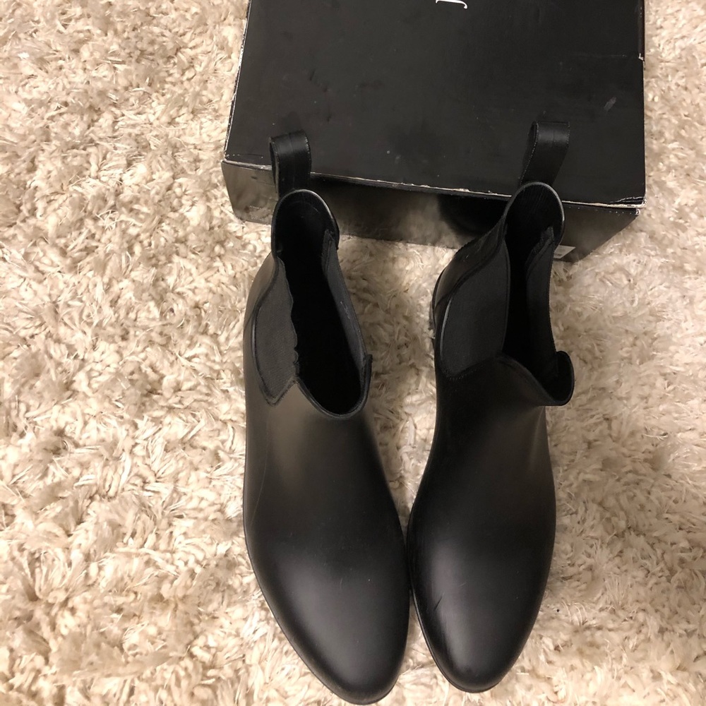 Jcrew Sz8 Medium Matte Black Rain-boots
